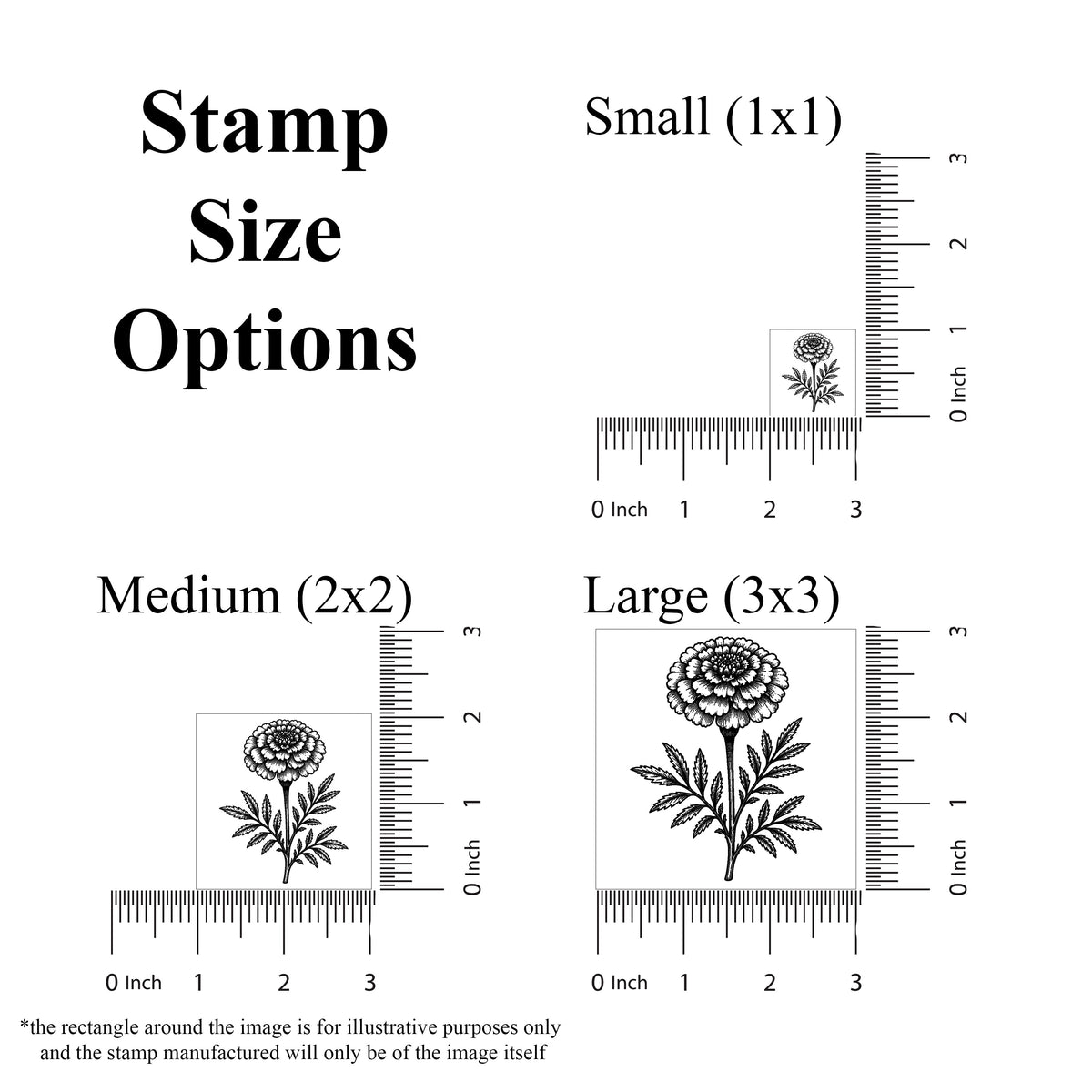 Marigold Stem Rubber Stamp