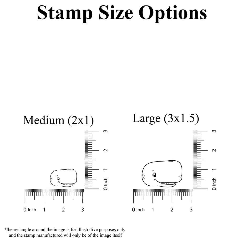 Cute Sperm Whale Head Rubber Stamp