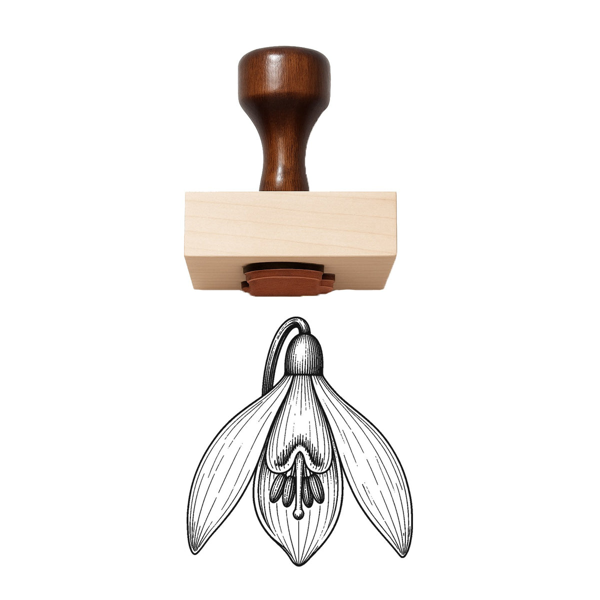 Snowdrop Bell Bloom Head Rubber Stamp