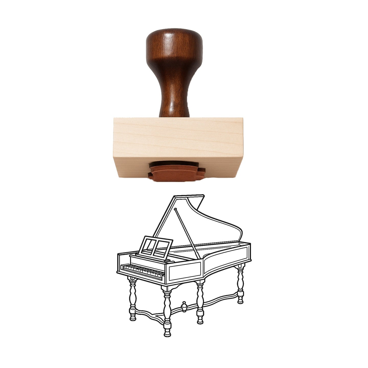 Harpsichord Rubber Stamp