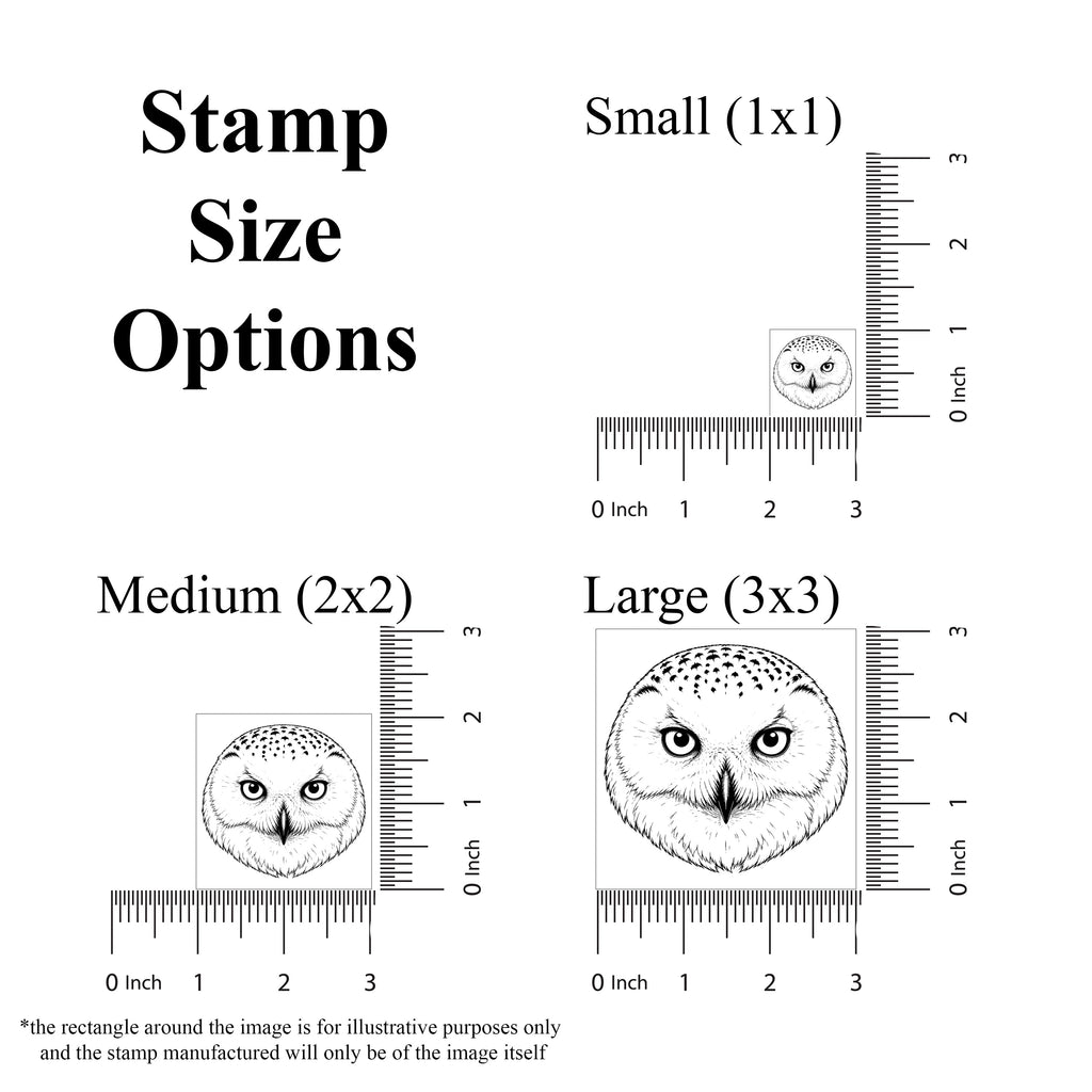 Realistic Snowy Owl Head Rubber Stamp
