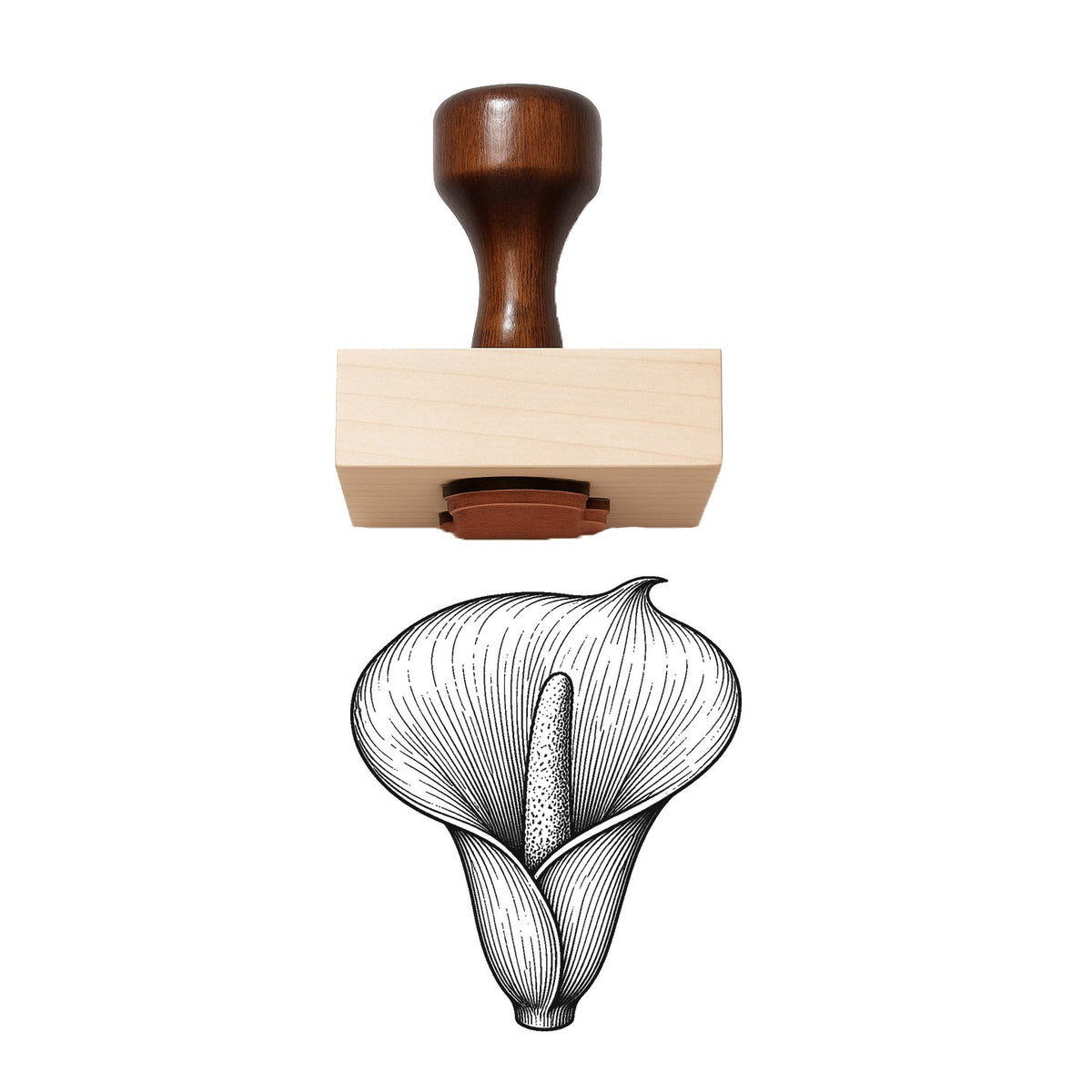 Calla Lily Bloom Head Rubber Stamp