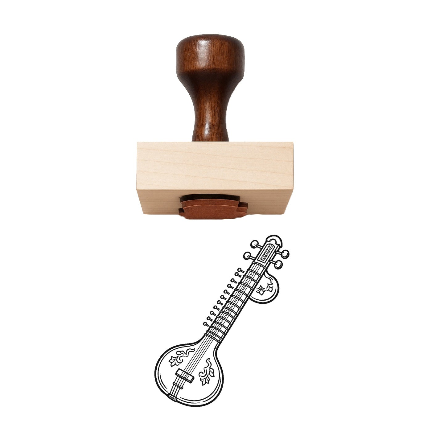 Sitar Rubber Stamp