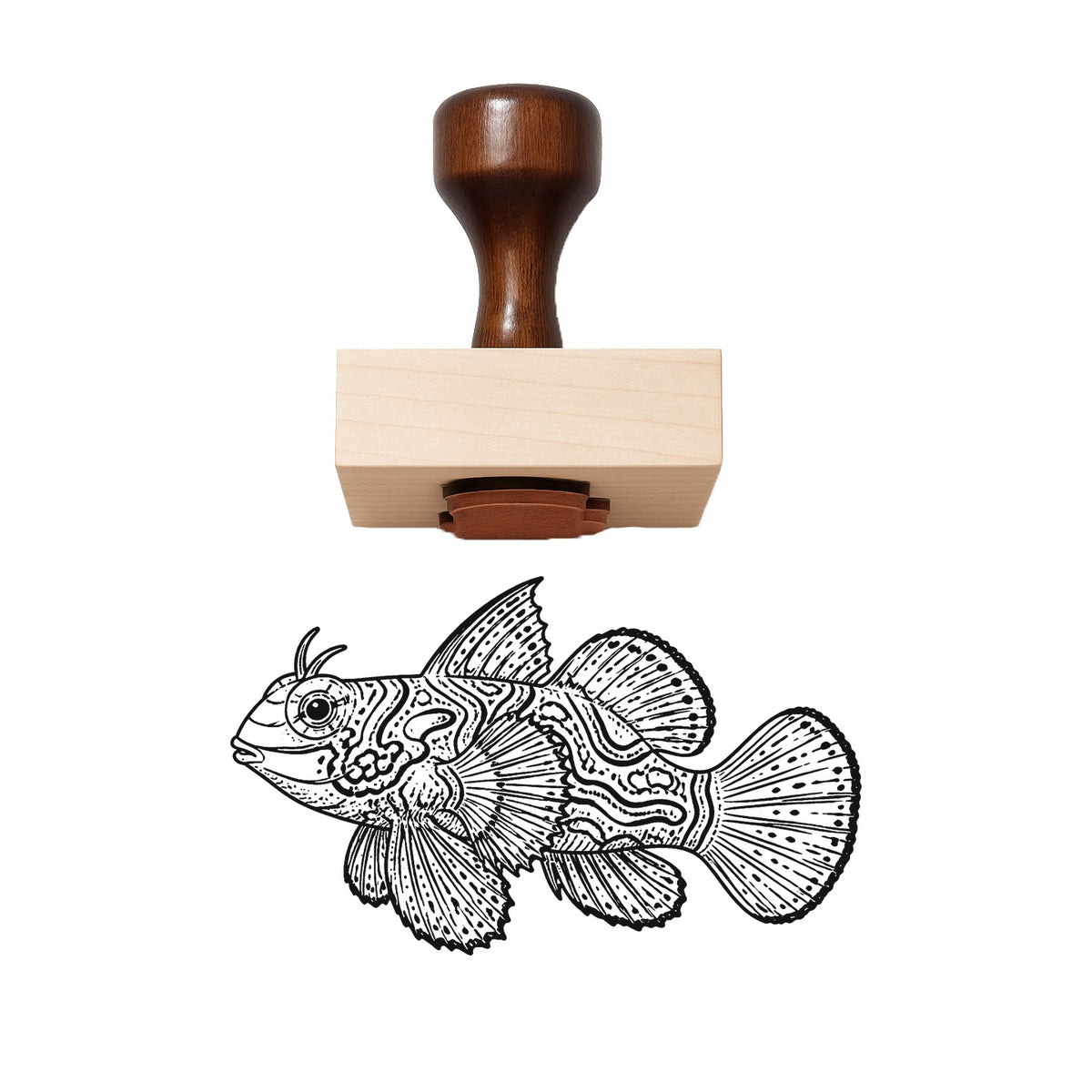Mandarinfish Rubber Stamp