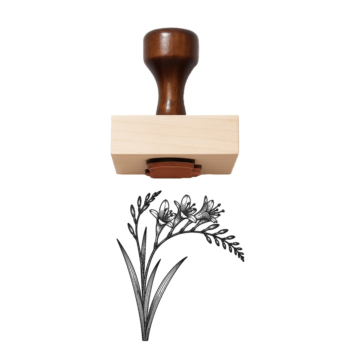 Crocosmia Stem Rubber Stamp